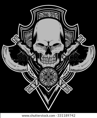 Skull Axe Vector - 331189742 : Shutterstock