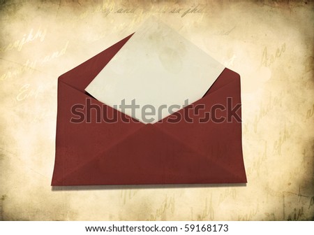 red envelope with empty sheet of paper