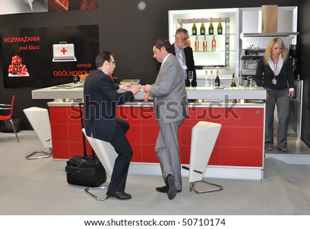 WARSAW - MARCH 26: Exhibition of furniture bar - 14th International Food Service Trade Fair. March 26, 2010 in Warsaw, Poland.