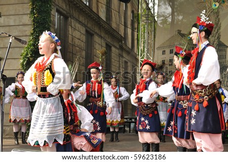 WARSAW - MAY 30: Krakowiak dance performed by Song and Dance Ensemble \