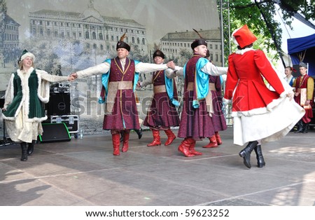 WARSAW - MAY 30: Former national dance performed by Song and Dance Ensemble \