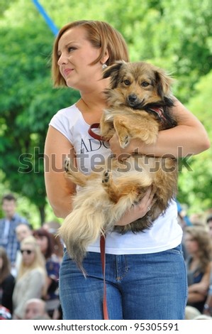 WARSAW - JUNE 26: Katarzyna Klich (pop singer) promotes social shares for adoption of animals \
