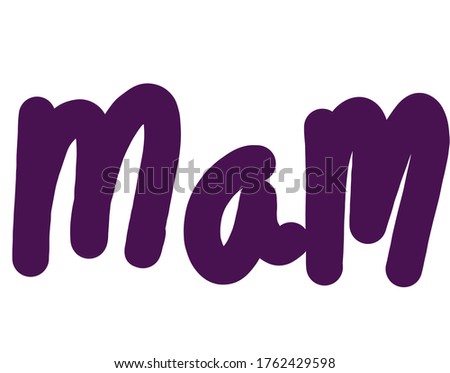 A Pink color sign, MAM,  word and white background Foto stock © 