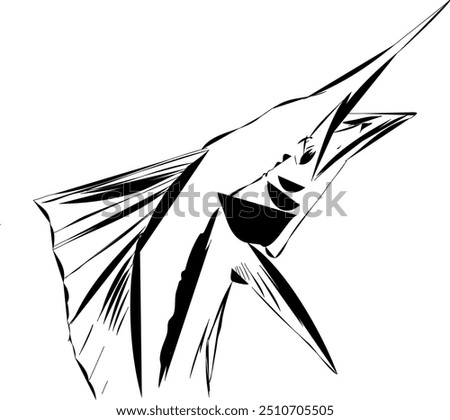 A modern outline of a jumping sailfish