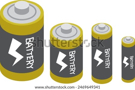 Set of 4 types of dry batteries