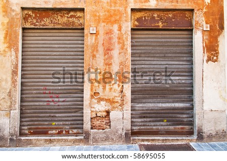 Old closed shop window
