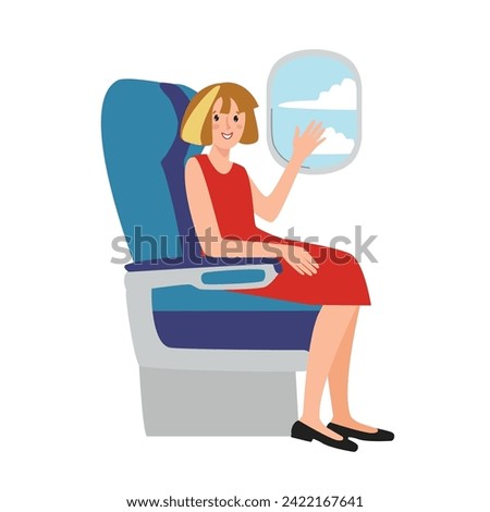 Similar – Image, Stock Photo Woman sitting near waving sea