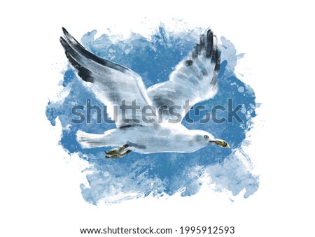 Similar – Image, Stock Photo A seagull nibbles at the remains of a fish.