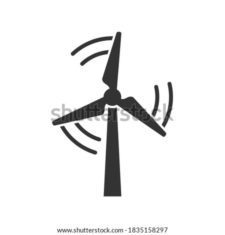 Wind turbine power symbol icon. Windmill ecology energy logo sign shape. Vector illustration image. Isolated on white background.	
