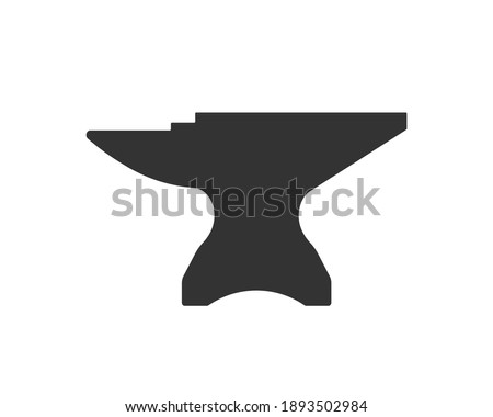 Blacksmith anvil icon shape symbol. Iron smith workshop logo sign. Vector illustration image. Isolated on white background.