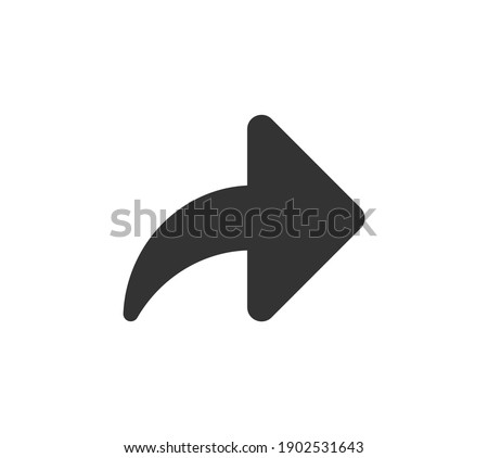 Share arrow icon symbol shape. Next navigation interface arrowhead cursor button. Vector illustration image. Isolated on white background.