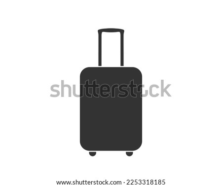 Suitcase icon symbol shape. Baggage, luggage logo sign. Vector illustration image. Isolated on white background.