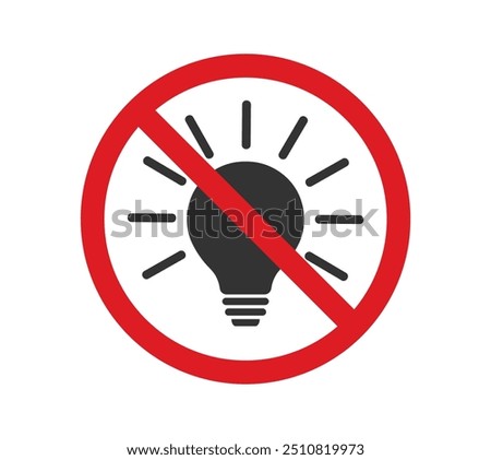 Light off icon symbol, no idea sign. Vector illustration image. Isolated on white background.