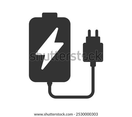 Phone Charging Icon Symbol.  Mobile Charging Station logo sign. Battery charge power symbol. Vector illustrator image. Isolated on white background.