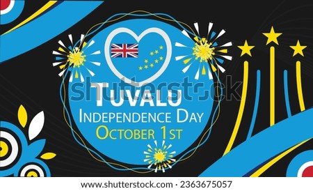 Tuvalu Independence Day vector banner design. Happy Tuvalu Independence Day modern minimal graphic poster illustration.
