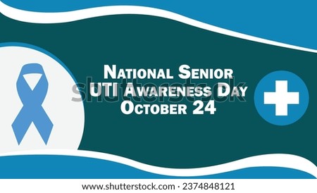 National Senior UTI Awareness Day vector banner design with geometric shapes and vibrant colors on a horizontal background. Happy National Senior UTI Awareness Day modern minimal poster.