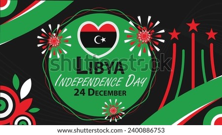 Libya Independence Day vector banner design. Happy Libya Independence Day modern minimal graphic poster illustration.