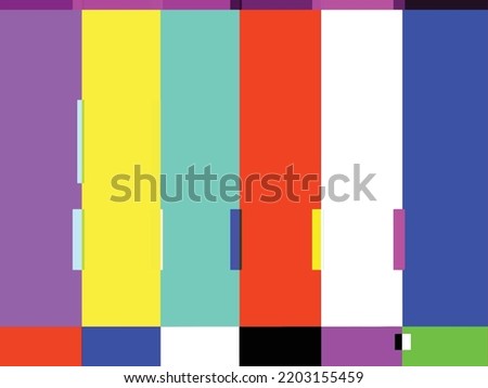 Television glitch screen error themed colorful rainbow rgb vibrant vector background. Landscape TV wallpaper template digital screen