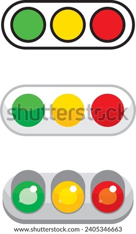 Japanese Traffic Signal Illustration 3-touch set