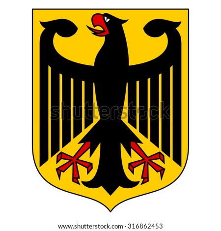 Coat of arms of Germany symbol. Vector of the Bundesadler or Federal Eagle, formerly the Reichsadler or Imperial Eagle.
