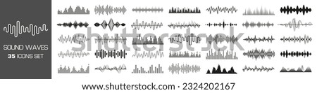 Sound wave icon set. Sound waveforms collection. Vector illustration.