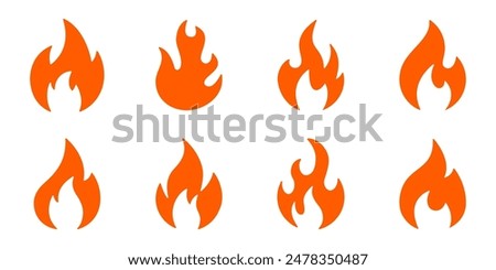 Fire icons set. Fire symbol set. Vector illustration.