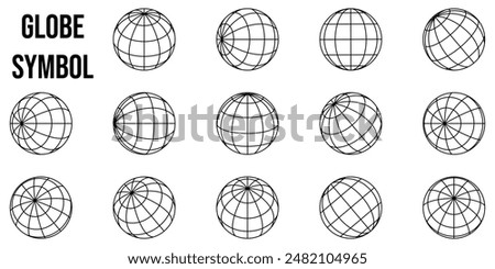 Globe icon set. Planet sign. Vector illustration.