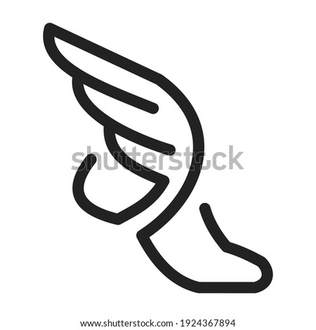 Wing shoe hermes logo line simple design vector