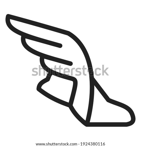 Hermes wing shoe logo line simple design vector