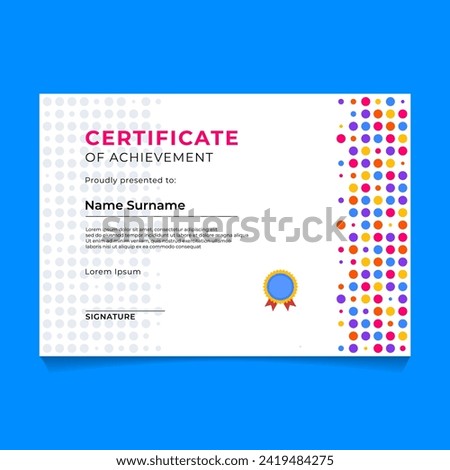 Abstract Circle Element Geometric Certificate Template Design