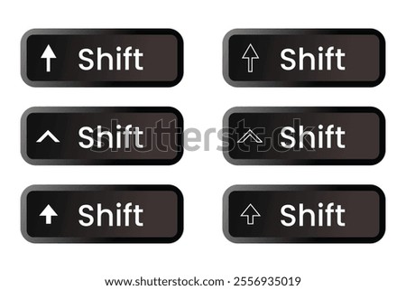 Shift computer key button on white background pack. shift key sign. flat style. Shift button symbol. 