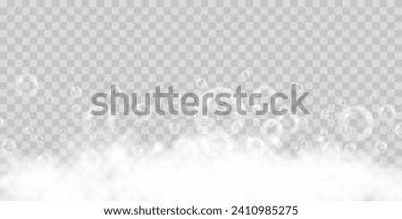 Air bubbles.Soap foam vector illustration on a transparent background.	