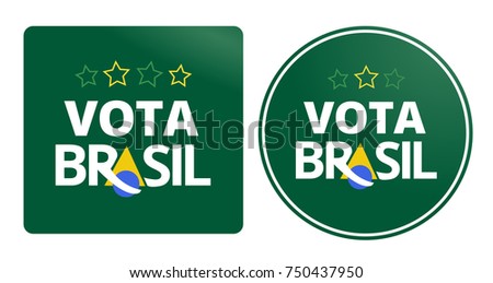 Pin Button Brazil Vote Campaign - Vote Brazil