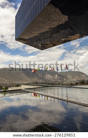 POMASQUI, ECUADOR - APRIL 15:  Building UNASUR, Union of South American Nations. It is the most modern buildings in the region, located close to half the world. April 15, 2015 in Pomasqui, Ecuador