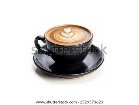 Similar – Image, Stock Photo Cup of cappuccino on grey textured background