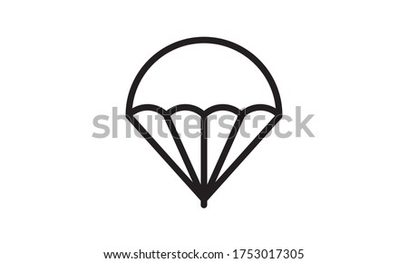 Parachute open vector icon on white background. Flat vector parachute open icon symbol sign from modern airport terminal collection for mobile concept and web apps design