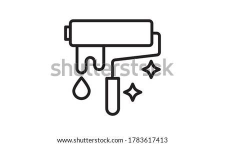 The paint roller icon Decorating and painting vector image