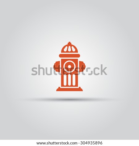 Red fire hydrant isolated vector colored icon
