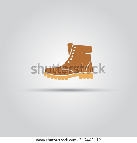 Boot isolated vector icon, high shoe icon, working boot icon, men shoe icon