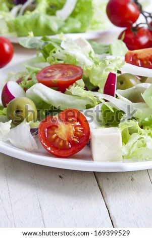 vegetable salad healthy and balanced diet, creative cuisine