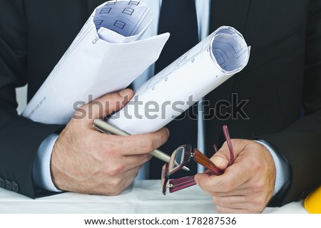 Foreground lifestyle businessman in suit and tie