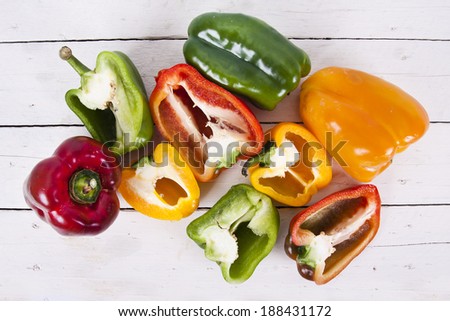 raw peppers raw and fresh colors, vegetables