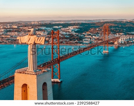 Similar – Image, Stock Photo April 25 bridge in Lisbon