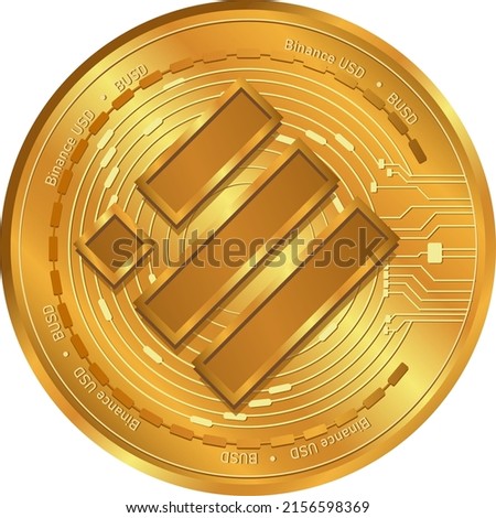 Binance USD (BUSD) crypto currency gold coin.Digital money exchange.BUSD coin cryptocurrency.