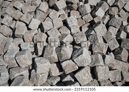 Similar – Image, Stock Photo Loose concrete paving stones in heaps