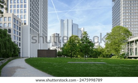 Image, Stock Photo Contemporary city with skyscrapers and bridge