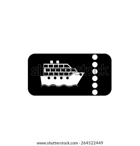 The cruise ship tickets icon. Travel symbol. Flat Vector illustration
