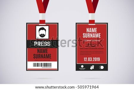 free lanyard badges template vector download free vector art
