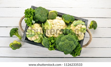 Similar – Image, Stock Photo Kale in basket View from above