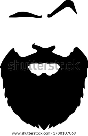 Beard, moustache and eye brows silhouette of male face, textured doodle for barber shop logo, fashion for men icon, hand drawn gentleman grooming vector illustration, fathers day or men's day november